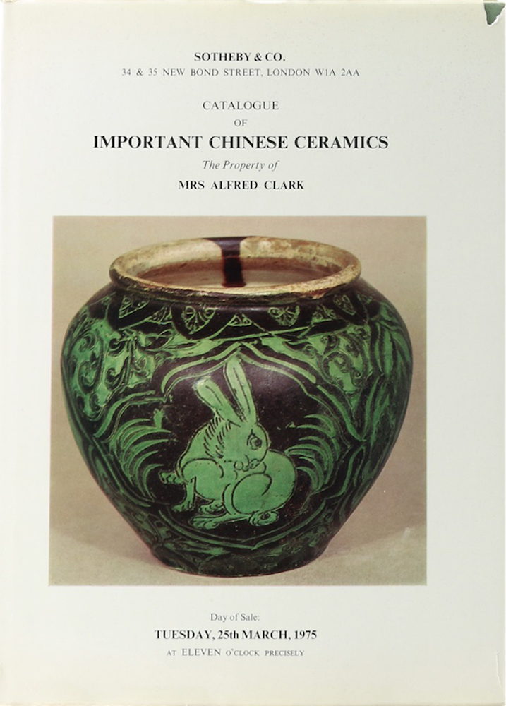 Catalogue of Important Chinese Ceramics. The Property of Mrs. Clark. Sung Wares.